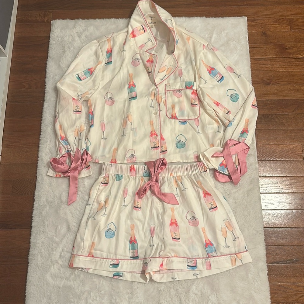 Peach love California champagne pj set